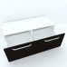 Armonia Comoda alba cu 2 sertare cu maner front MDF Wenge